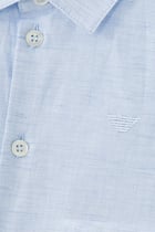 Eagle Embroidery Linen Blend Shirt